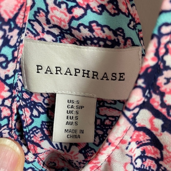 Paraphrase Women's Pink‎ / Blue Abstract Boho Tunic Tank Top Size Small - Picture 2 of 12